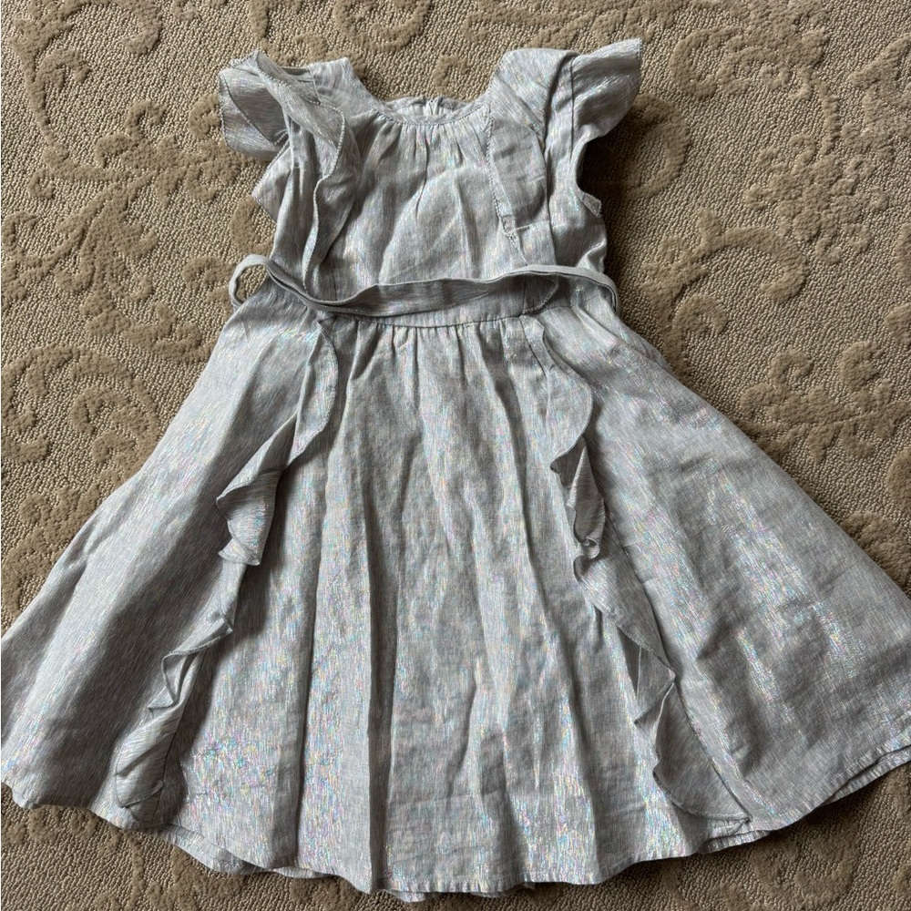 J Crew Crewcuts metallic/silver party dress